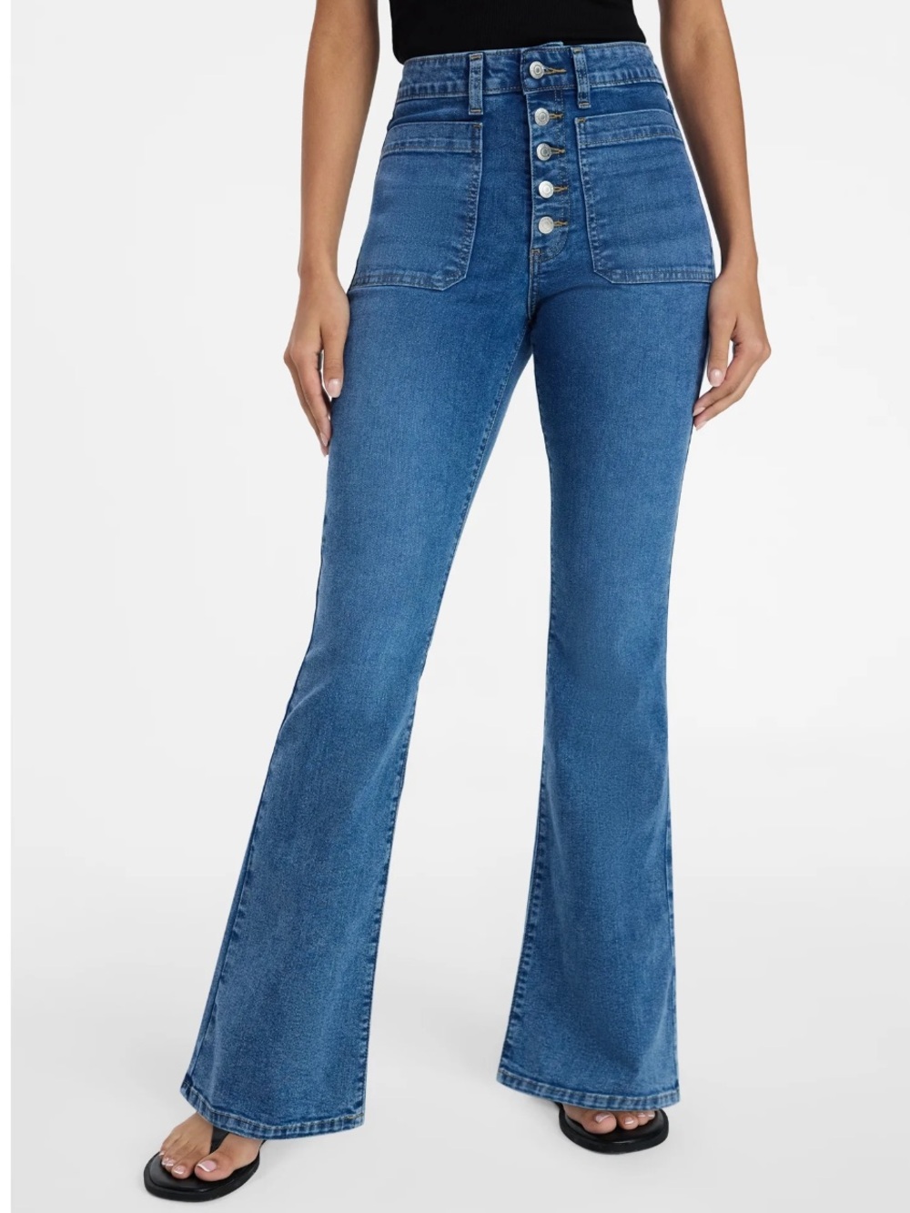 Women's Patch Pocket Flare Jeans Size 14